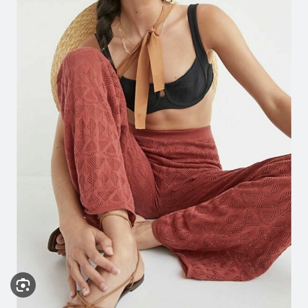 Anthropologie Terracotta Wide Leg Pants - Picture 2 of 4